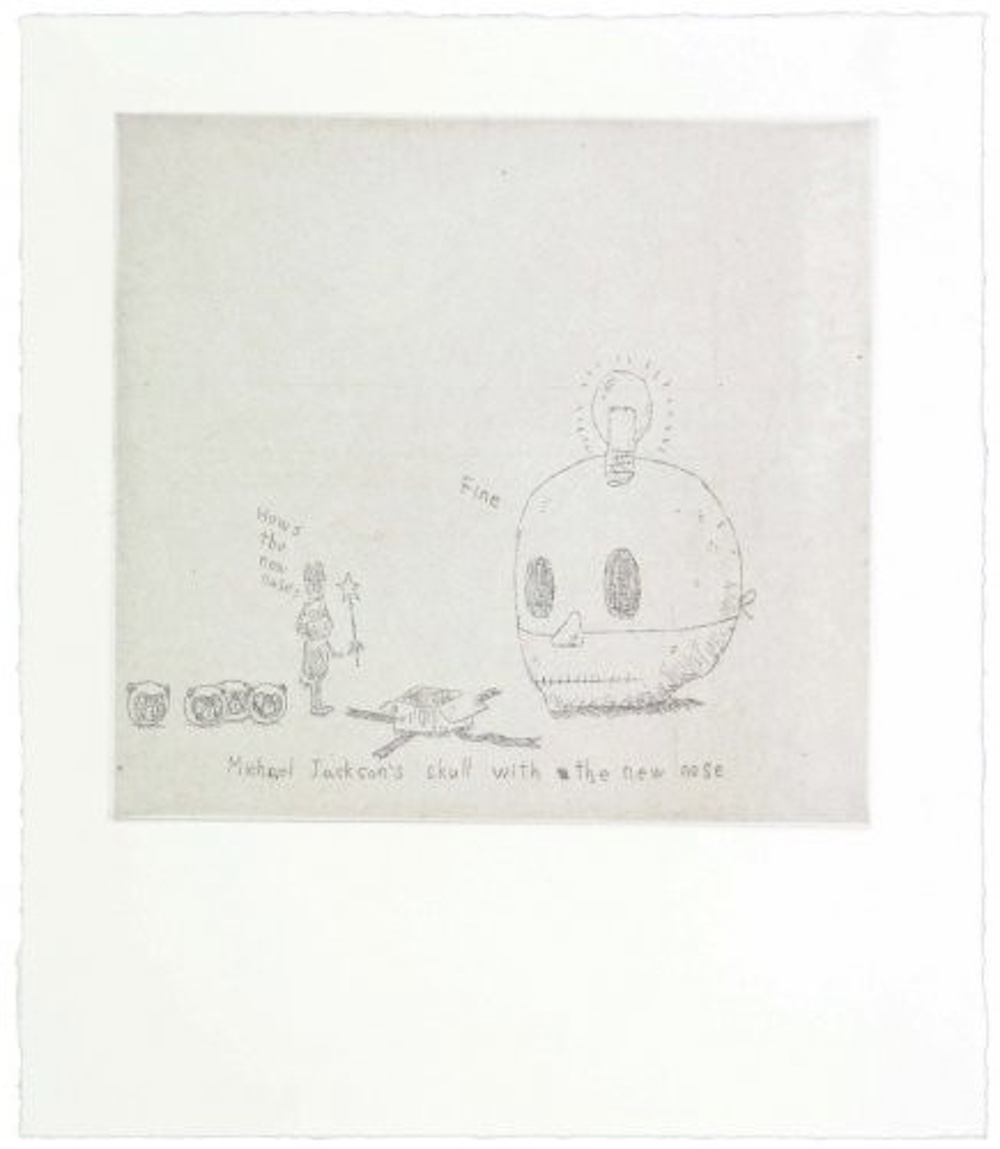 Atsushi Kaga – The new nose for Micheal Jackson's skull, 2014 – Radierung