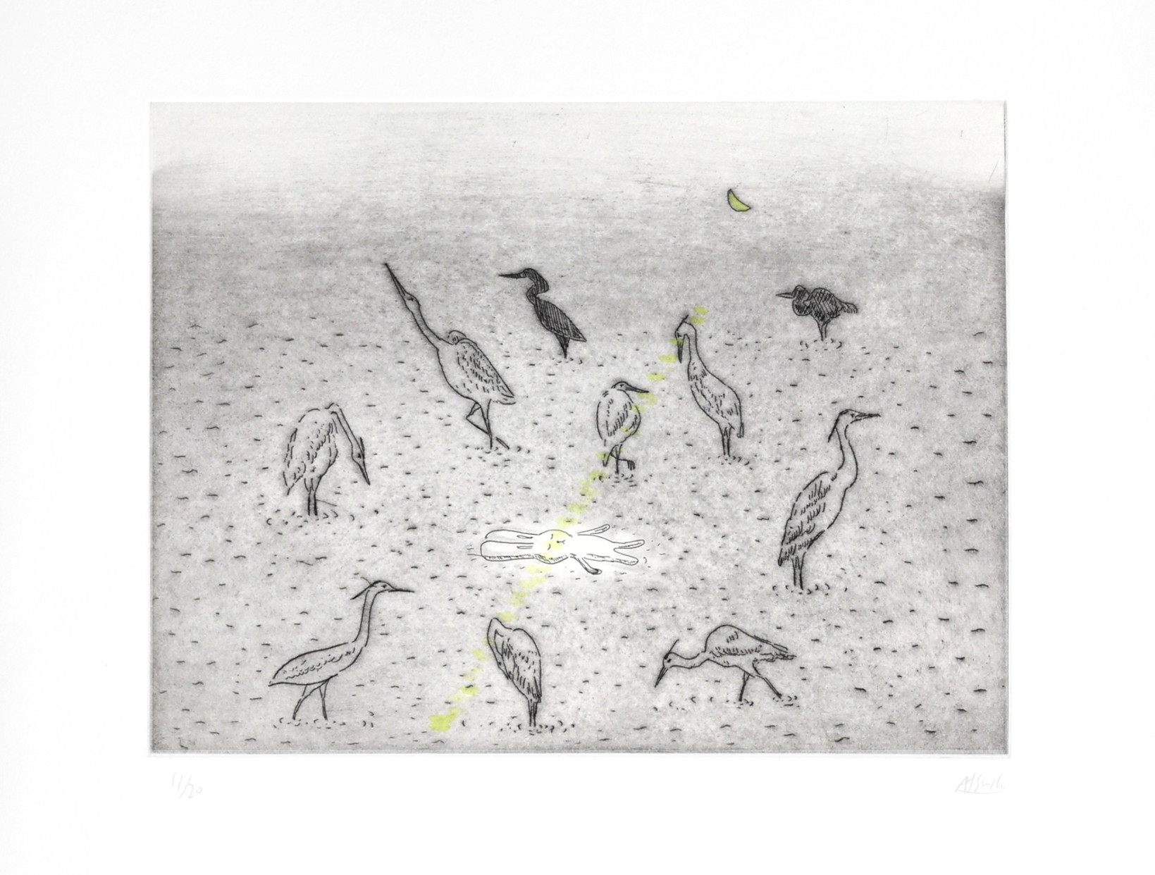 Atsushi Kaga – Usacchi-Observing, 2025 – Etching