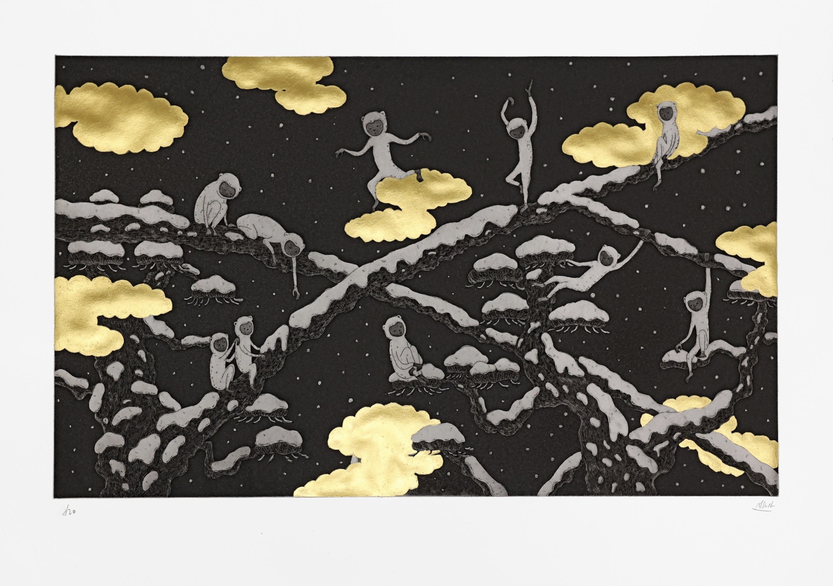 Atsushi Kaga – After Tohaku, 2026 – Etching and Aquatint