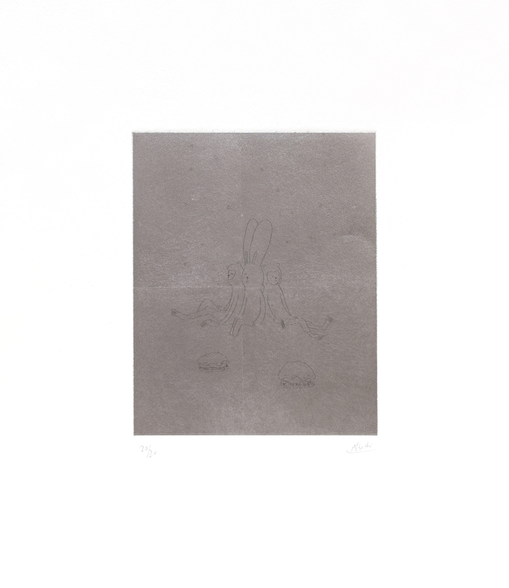 Atsushi Kaga – Four sleepers with monkeys, 2026 – Etching