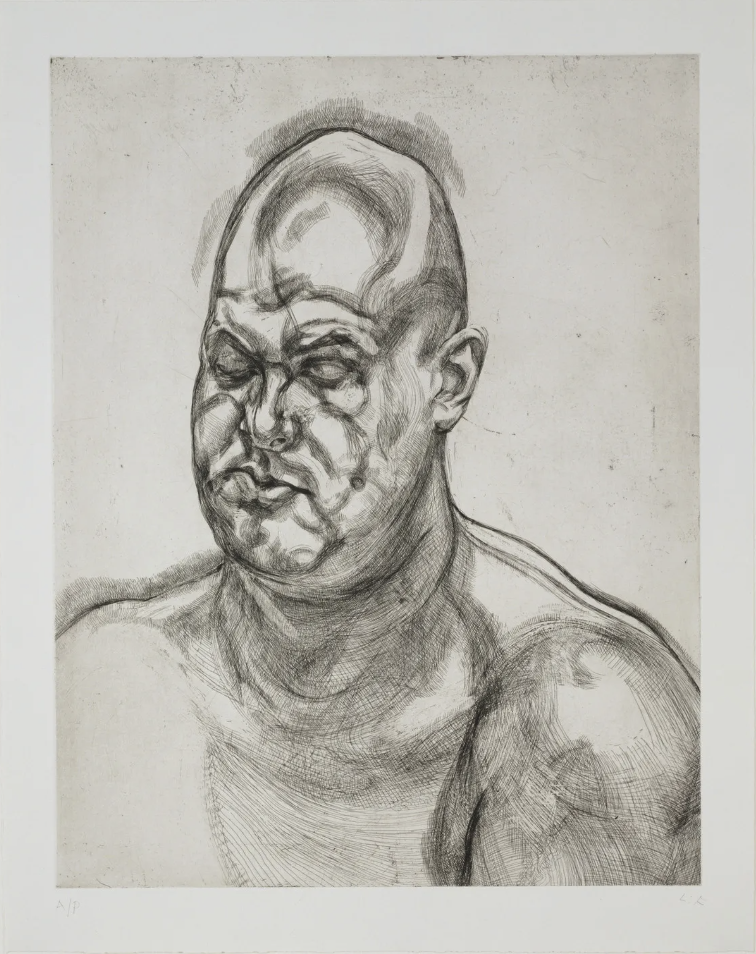 Lucian Freud – Large Head, 1993 – Ets