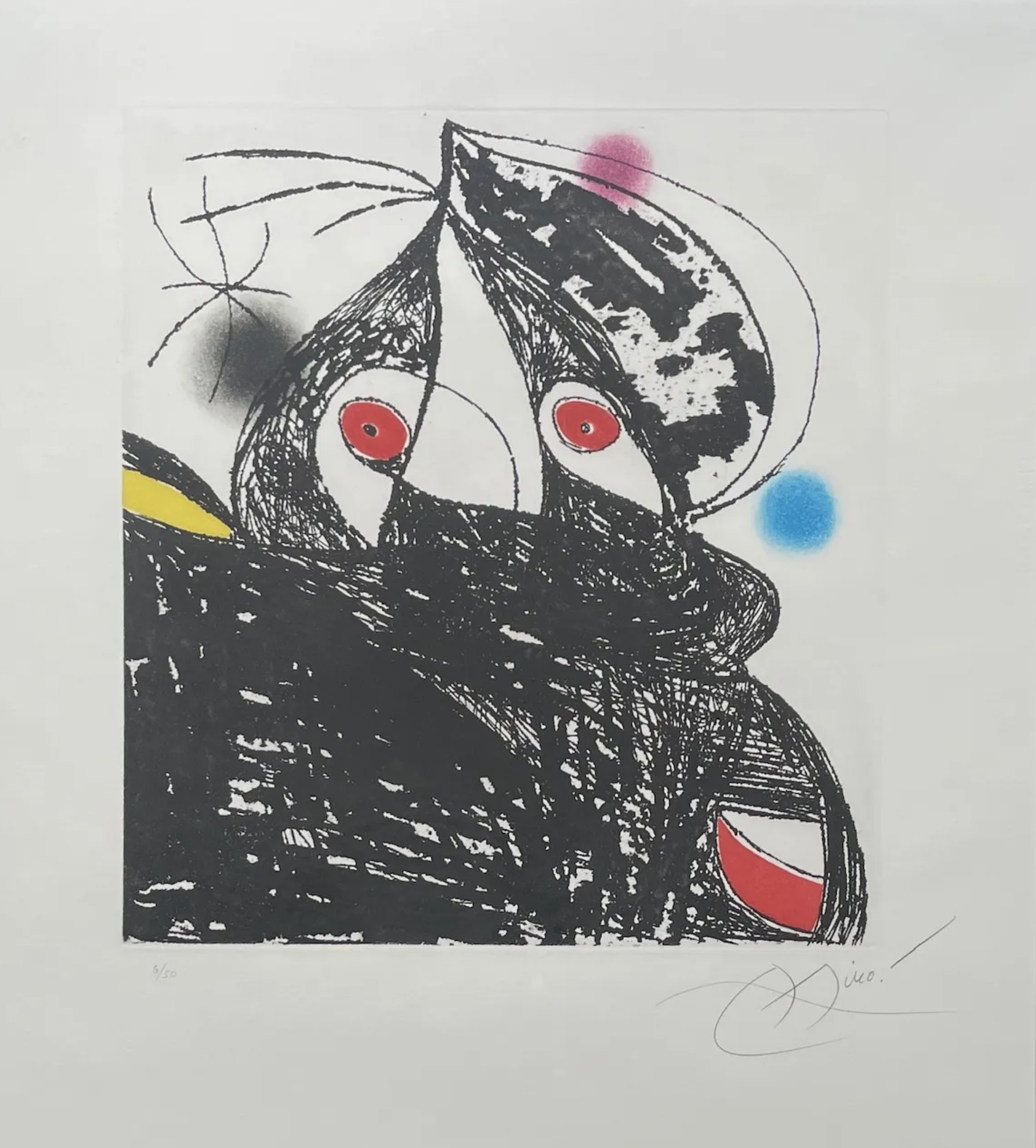 Joan Miró – Personnage Romantique, 1975 – Gravure à l'eau-forte