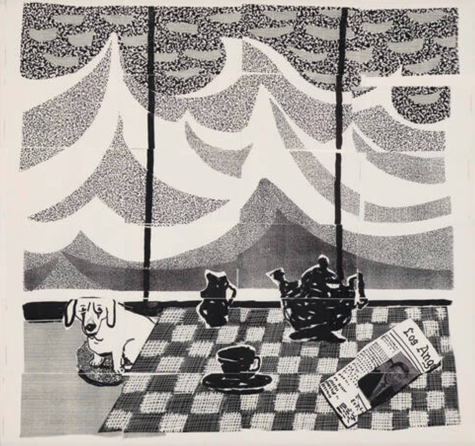 David Hockney – Breakfast with Stanley in Malibu, 1989/1994 – Monoprint