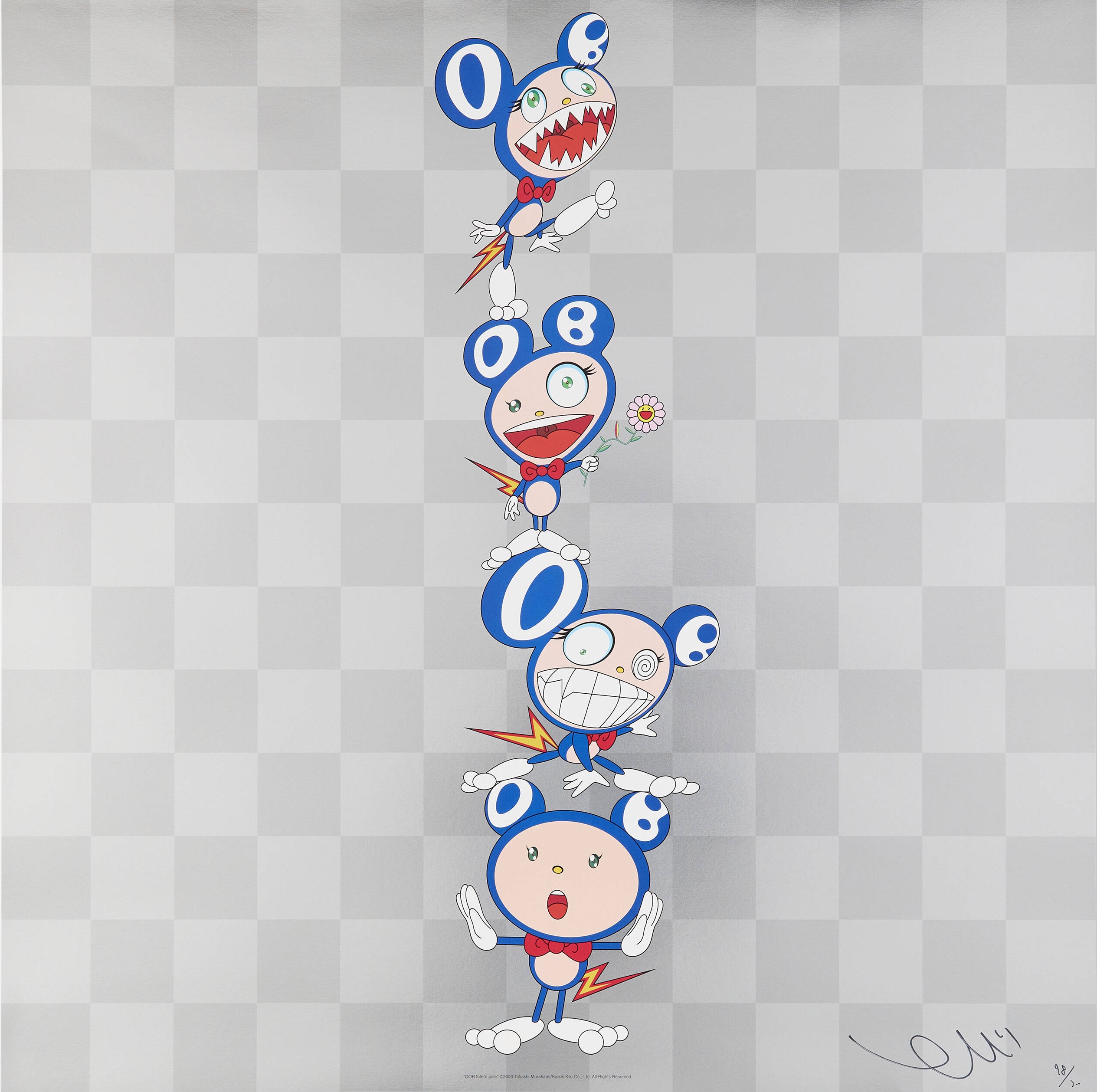 Takashi Murakami – DOB totem pole, 2000 – Offsetdruck