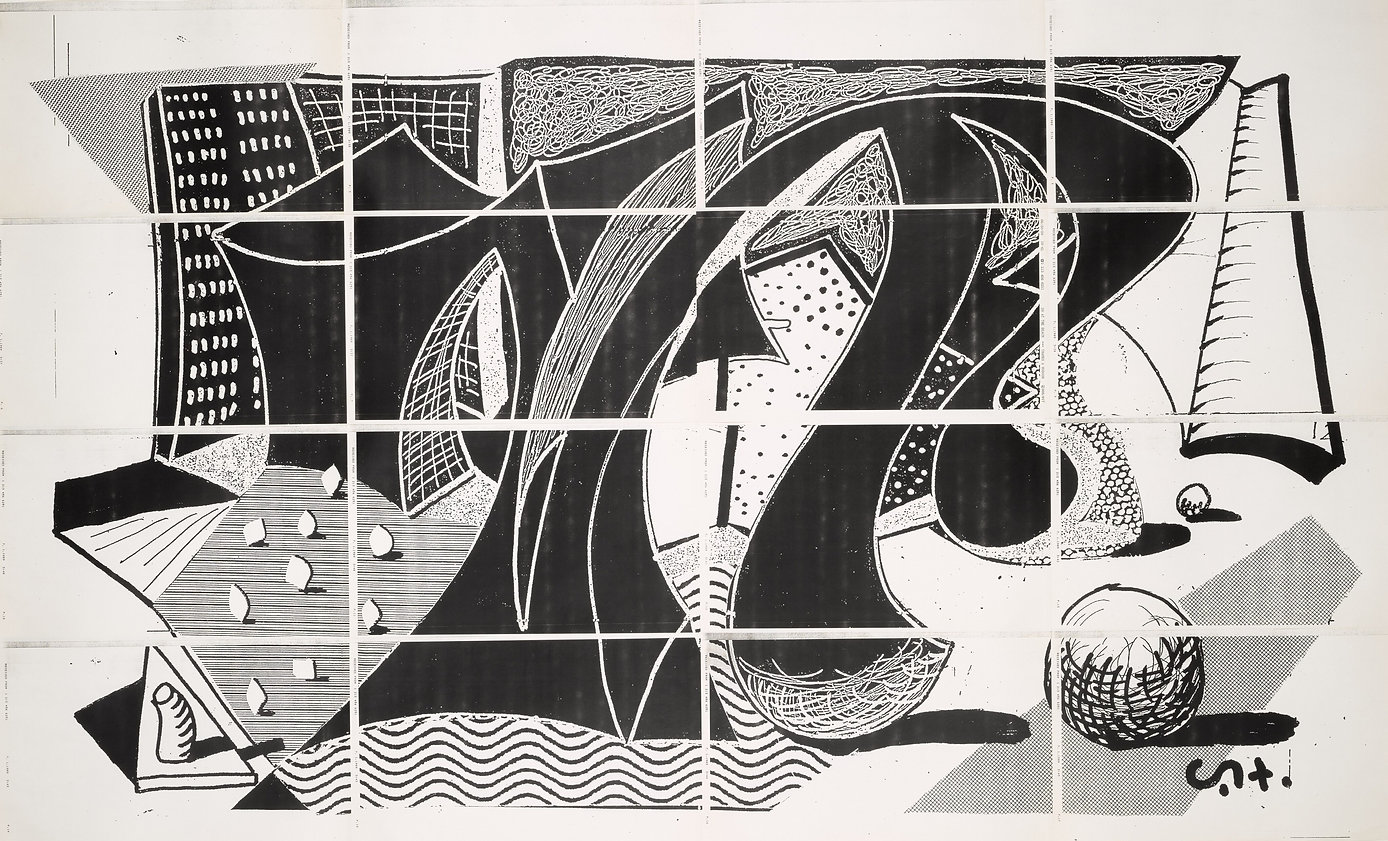David Hockney – Hotel By The Sea, 1989 – Gemengde techniek.