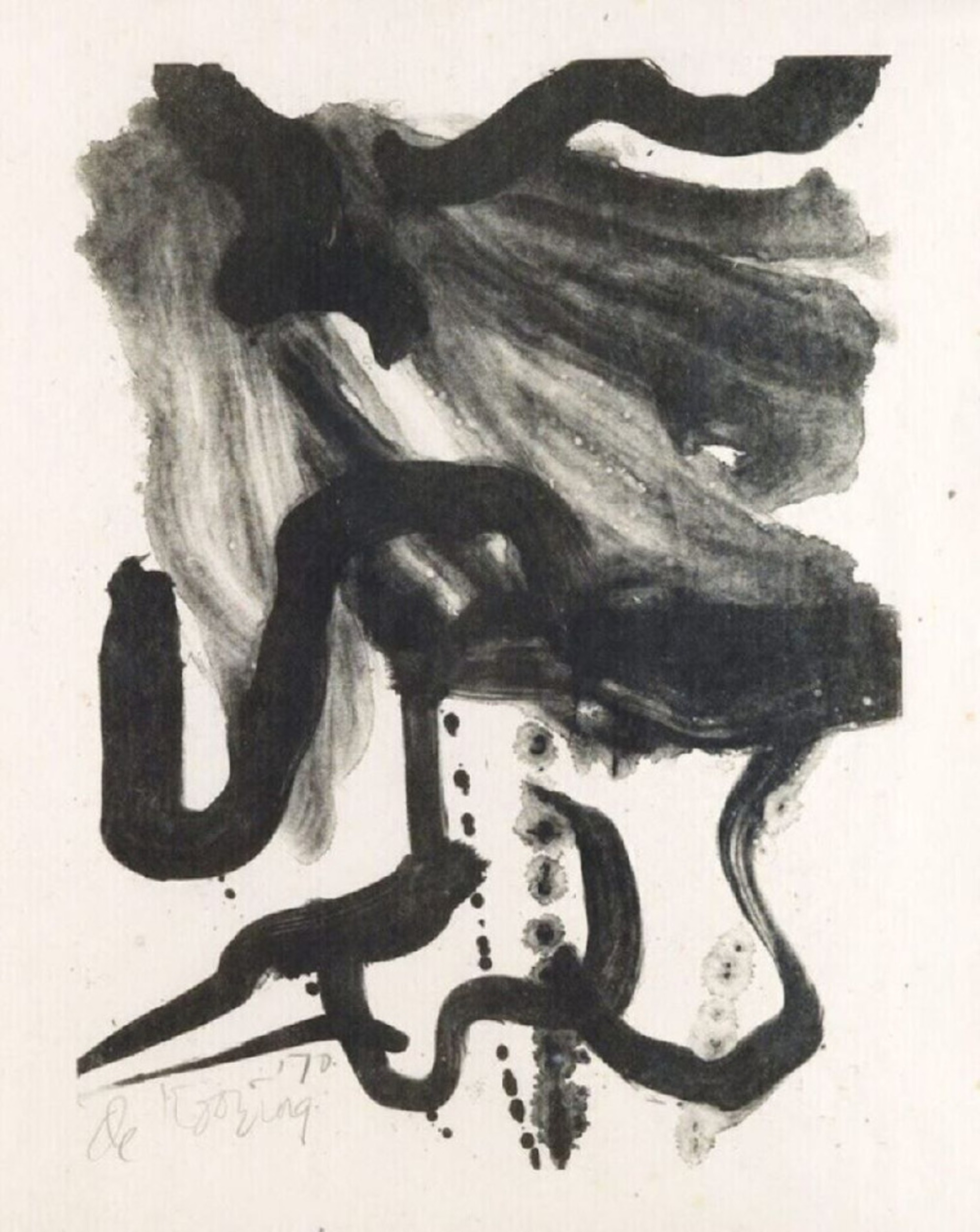 Willem de Kooning – Woman with long hair and corset, 1970 – Litografía