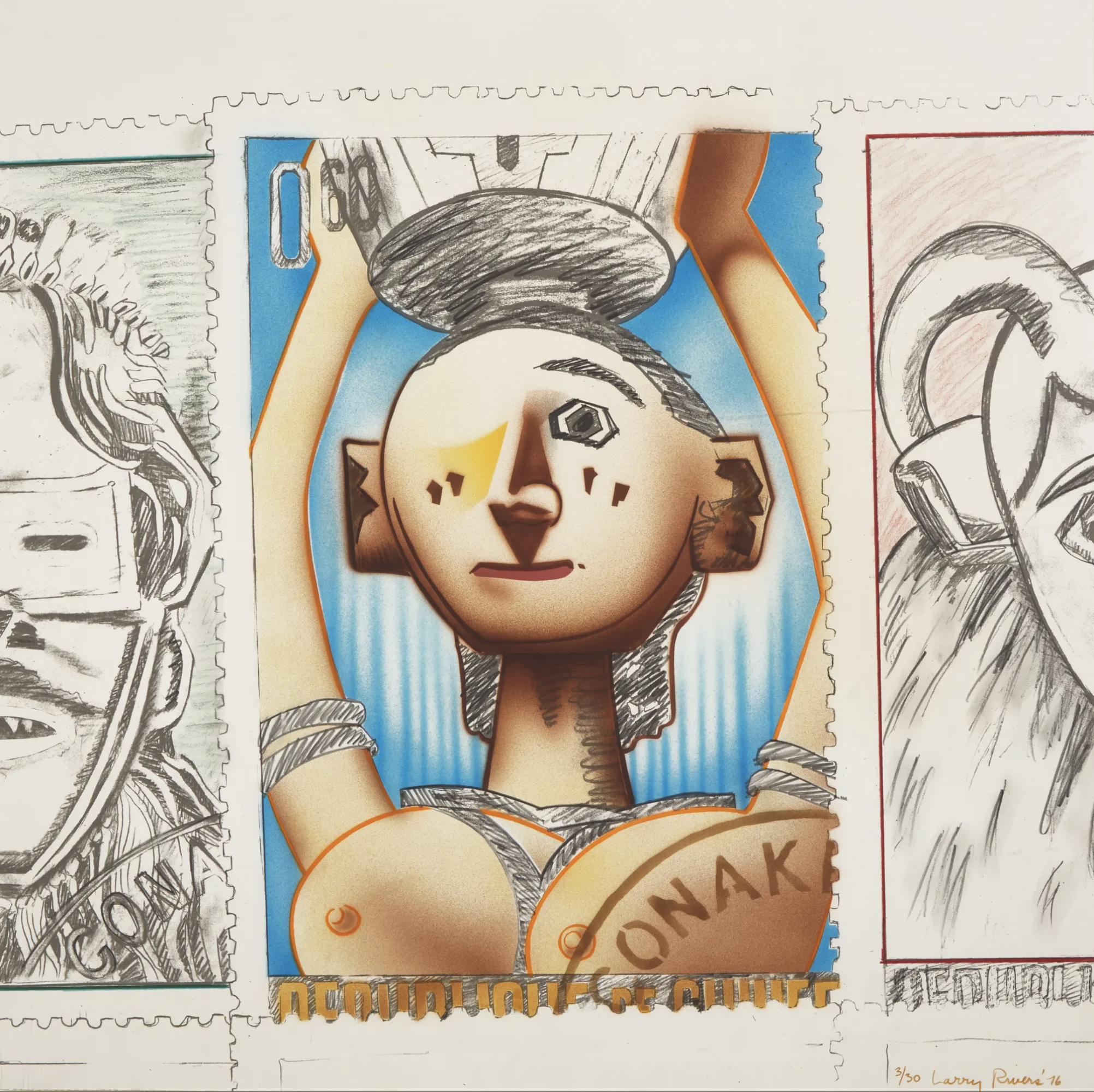Larry Rivers – Patriotic Stamps, 1976 – Técnica mixta