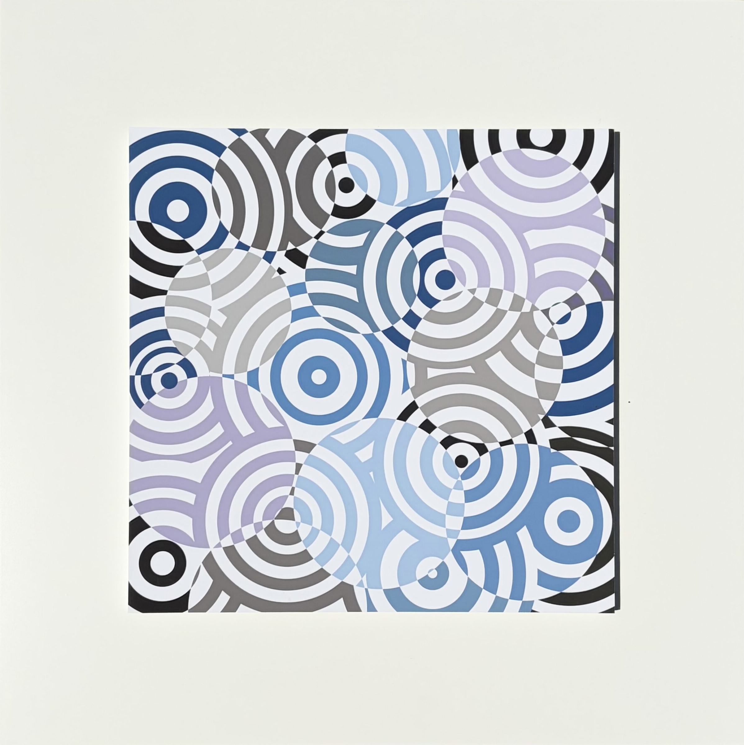 Antonio Asis – Interferences cercles de couleurs Gris Bleu, 2010 – Técnica mixta