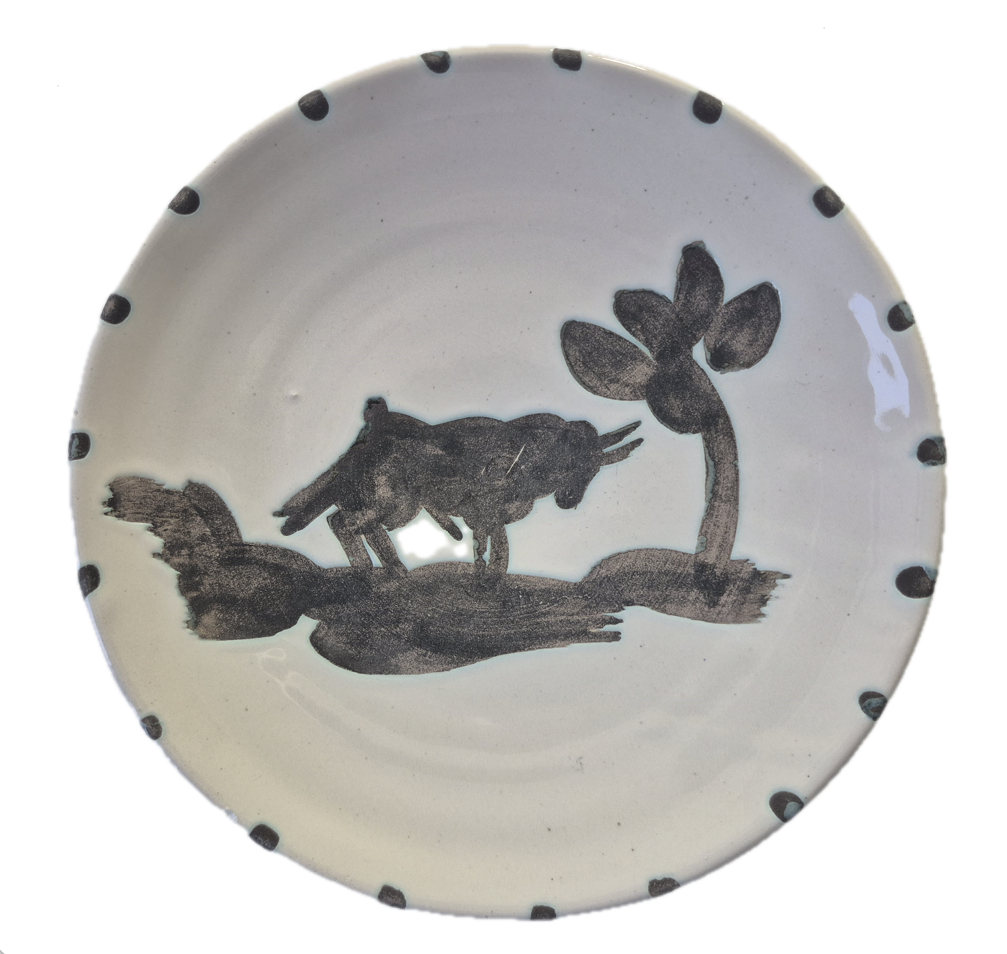 Pablo Picasso – Taureau sous l'arbre (Bull under the Tree), 1952 – Ceramic