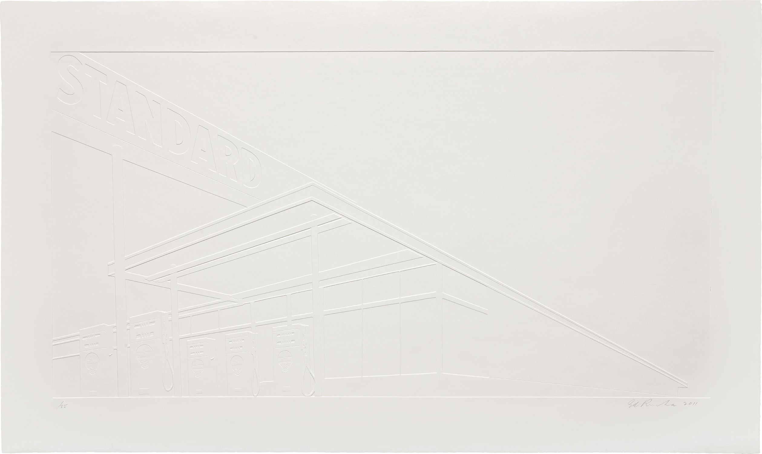Ed Ruscha – Ghost Station, 2011 – Impression en relief?
