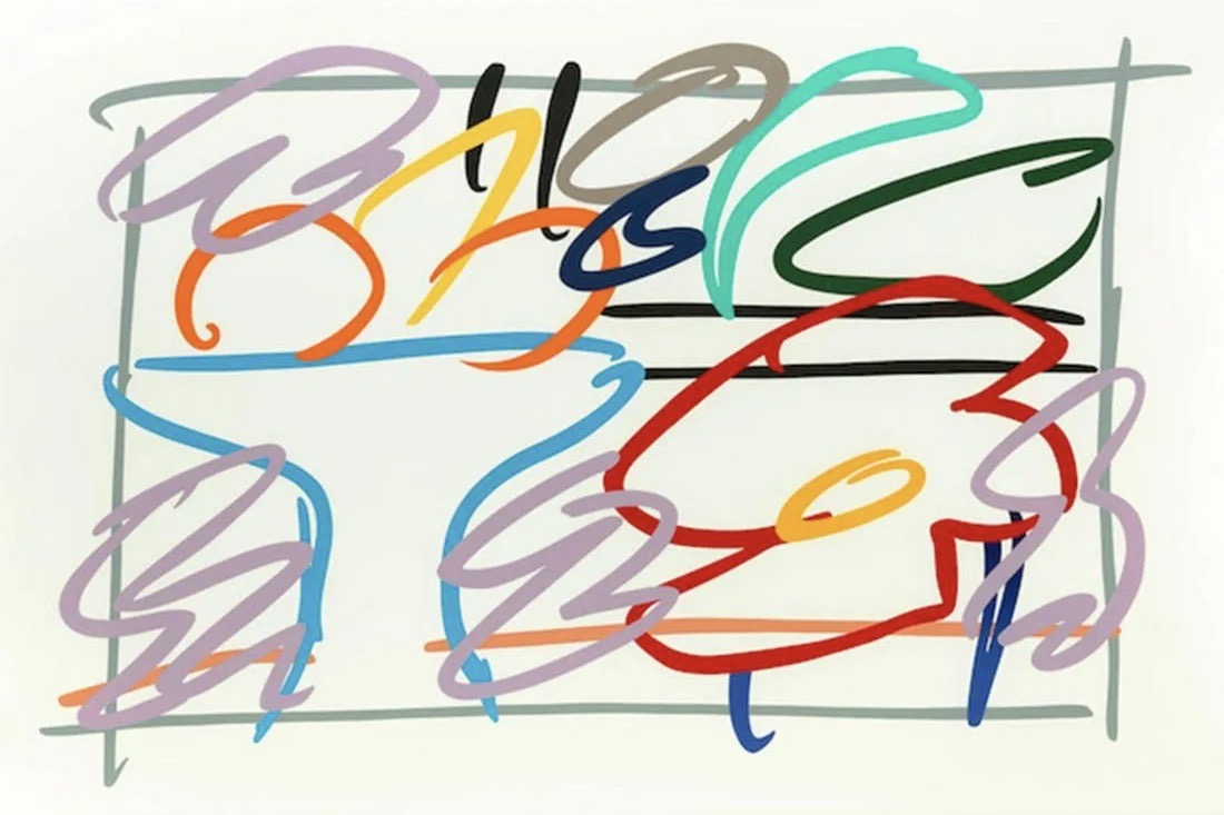 Tom Wesselmann – Fast sketch of Still life with abstract painting, 1989 – Screen-print