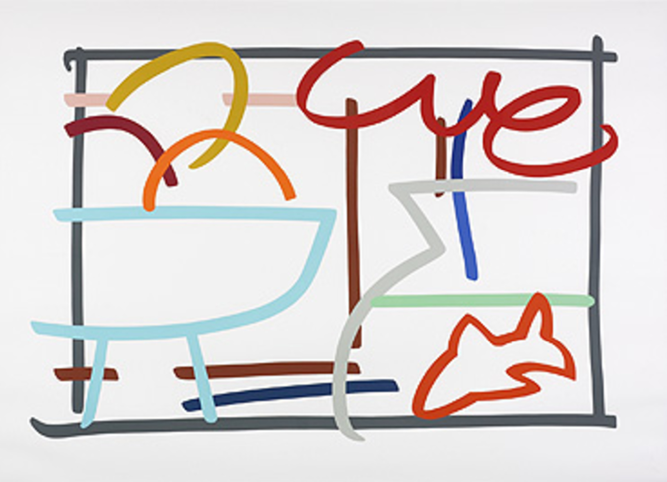 Tom Wesselmann – Fast sketch Still life with fruit & goldfish, 1989 – Screen-print