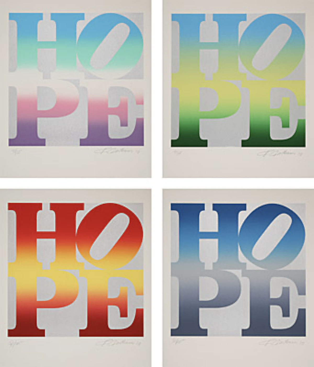 Robert Indiana – Four Seasons of Hope (Silver), 2012 – Zeefdruk