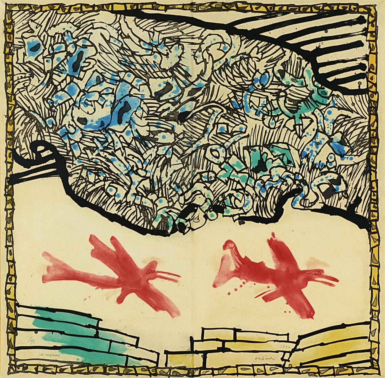 Pierre Alechinsky – Vol Augural, 1990 – Etching