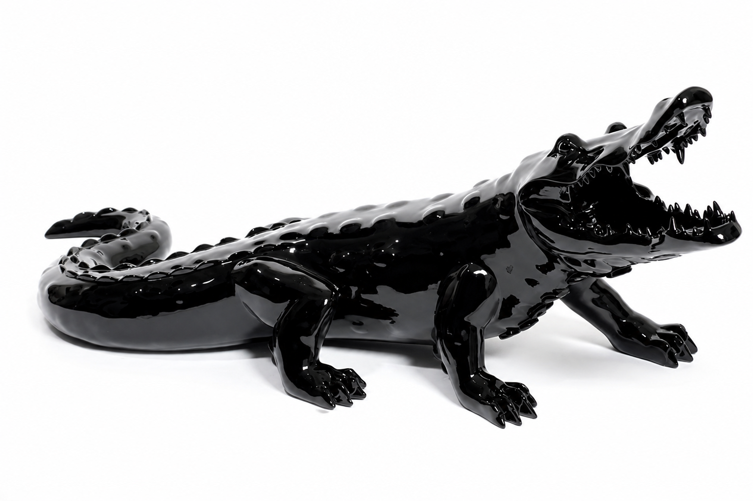Richard Orlinski – Born Wild Crocodile (Black), 2006 – Resina