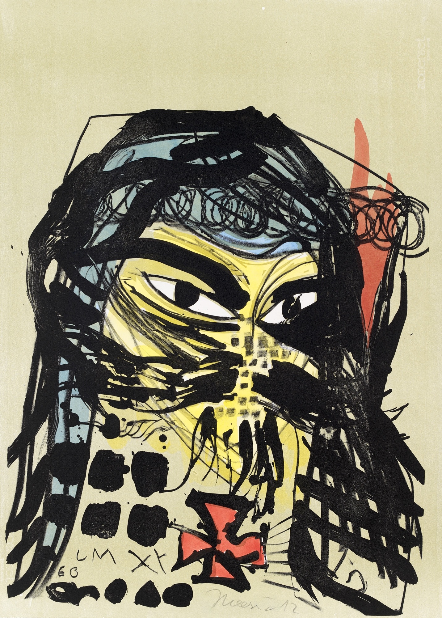 Jonathan Meese – Heilbuttn’s der Kunst - Formzucki, 2012 – Litho