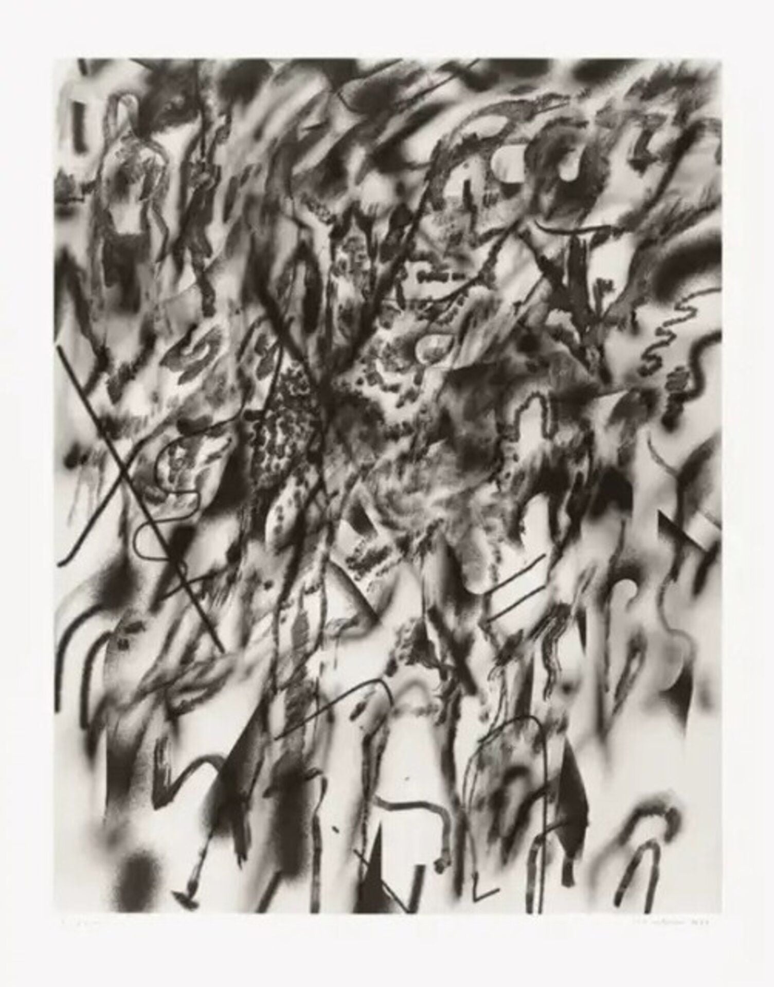 Julie Mehretu – Corner of Lake and Minnehaha (smoke), 2022 – Litografía
