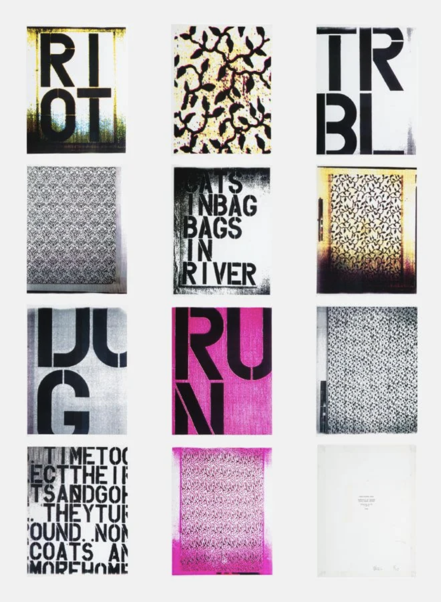 Christopher Wool – Untitled (Cats in Bag), 1990 – Técnica mixta