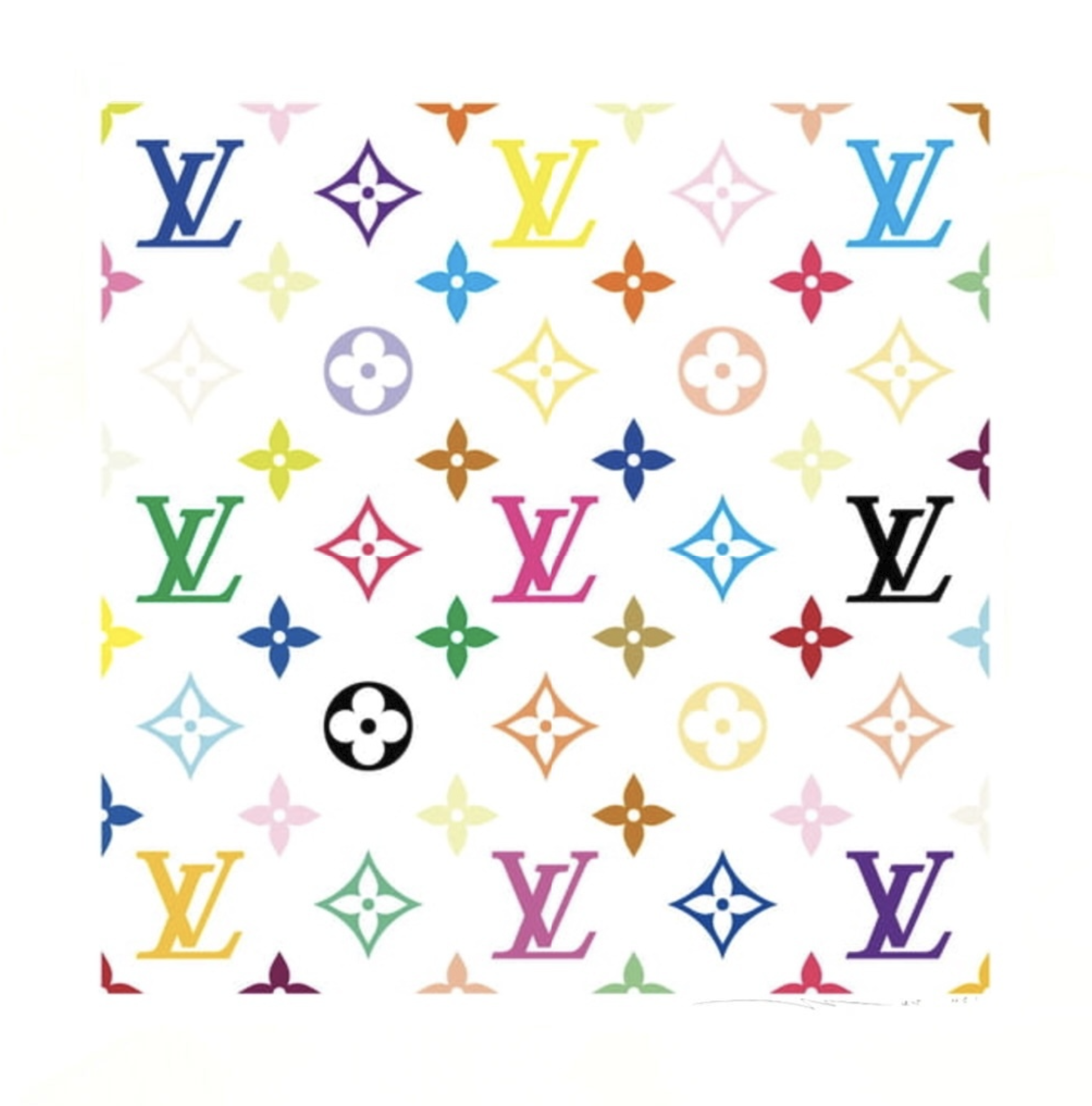 Takashi Murakami – LV White Murakami Multicolor Monogram, 2025 – Siebdruck