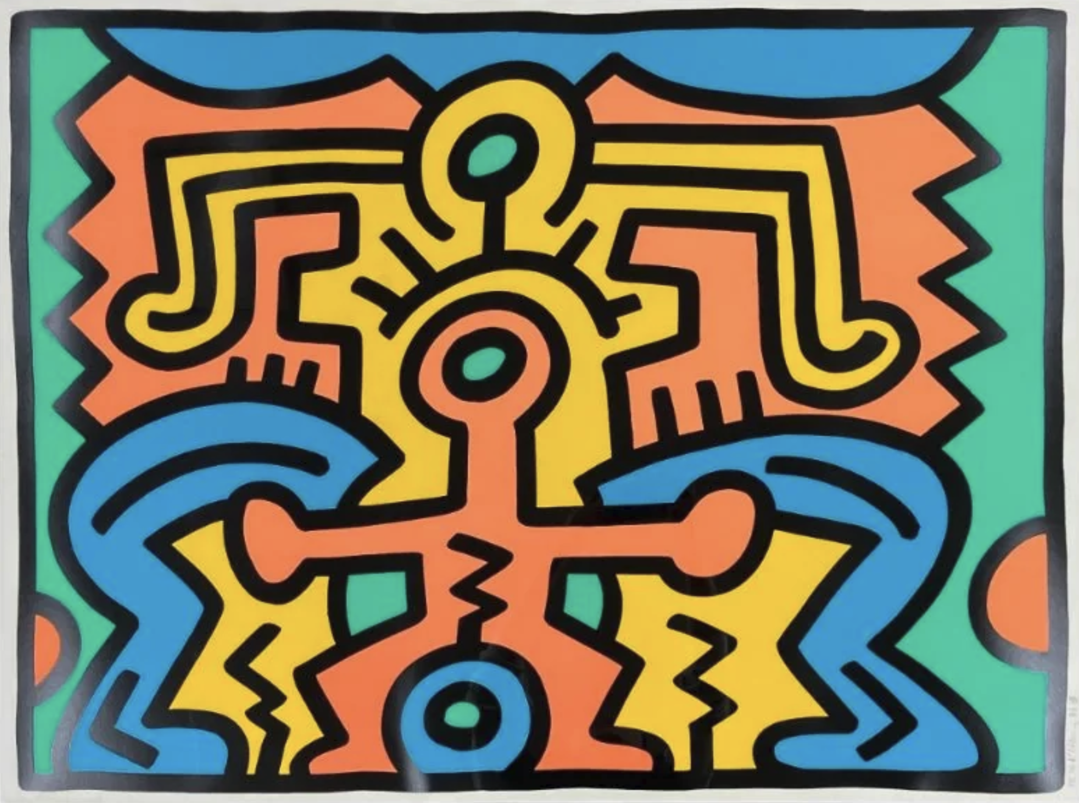Keith Haring – Growing 5 (Littmann p.91), 1988 – Siebdruck