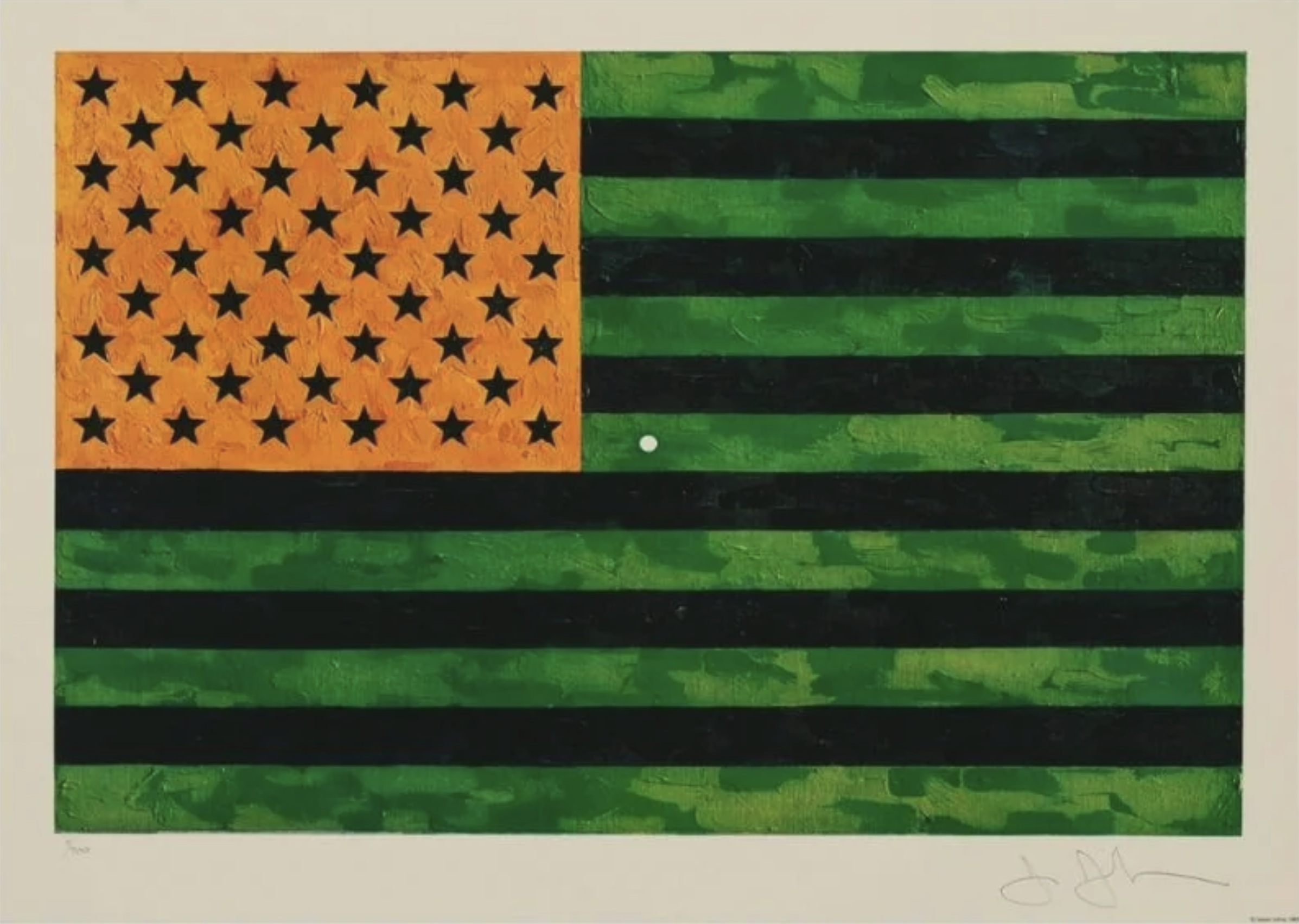 Jasper Johns – Flag (Moratorium), 1969 – Impresión offset