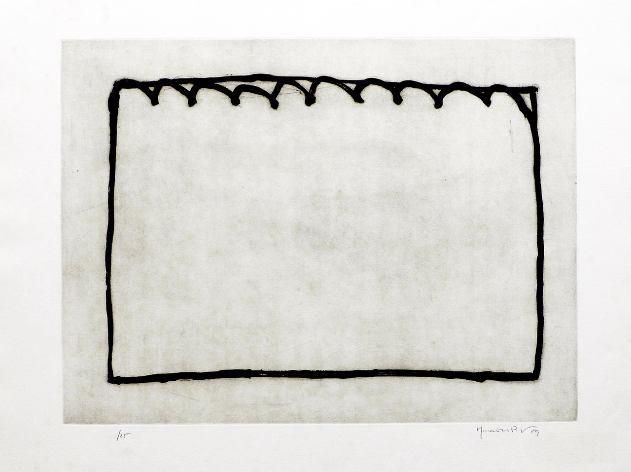 Joan Hernandez Pijuan – Recorrido para un espacio III, 1989 – Grabado Aguatinta