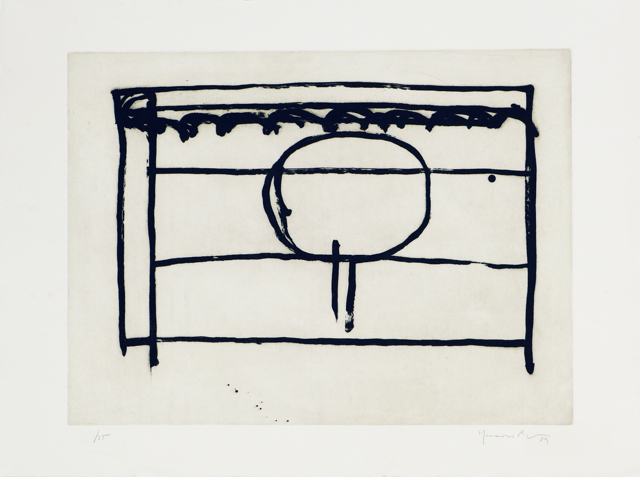 Joan Hernandez Pijuan – Recorrido para un espacio I, 1989 – Grabado Aguatinta