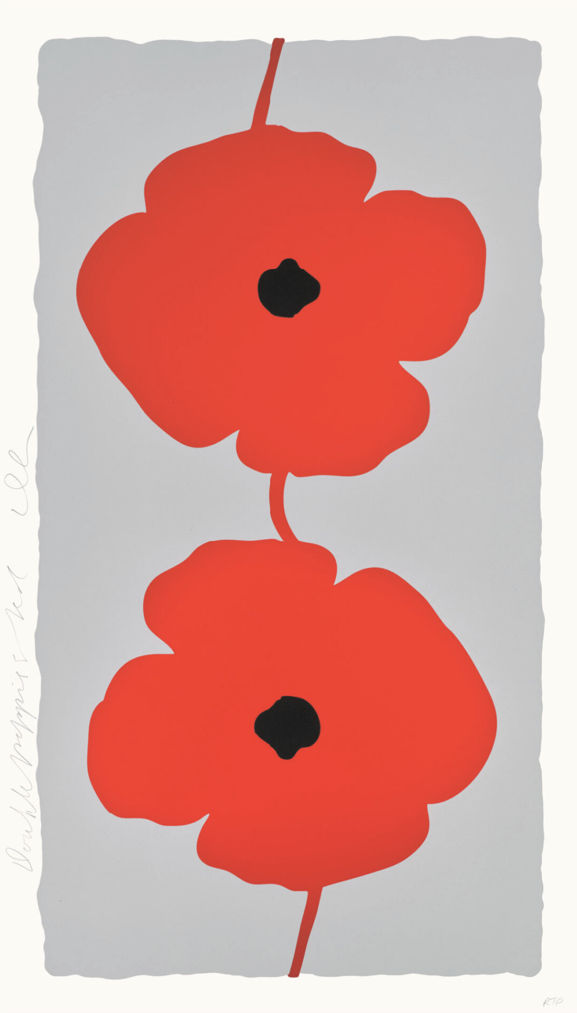 Donald Sultan – Double Poppies Red, 2025 – Mixed média