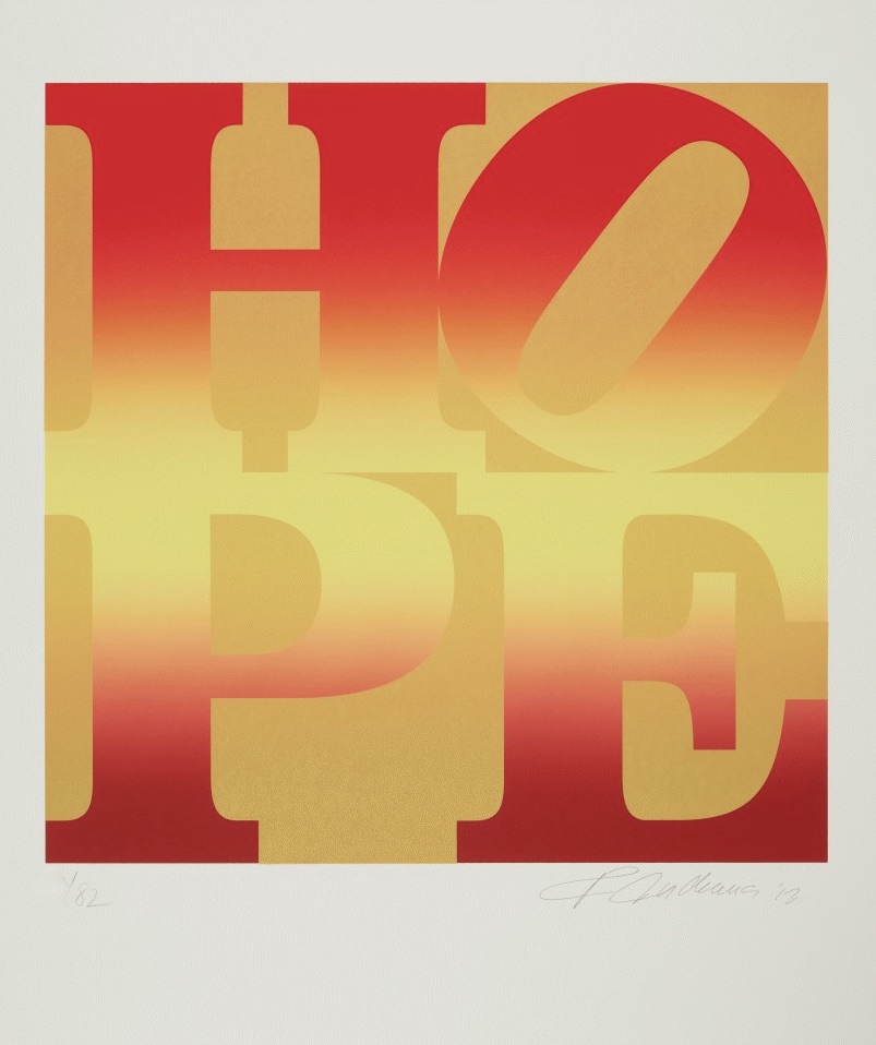 Robert Indiana – Four Seasons of Hope: Autumn (Gold), 2012 – Zeefdruk