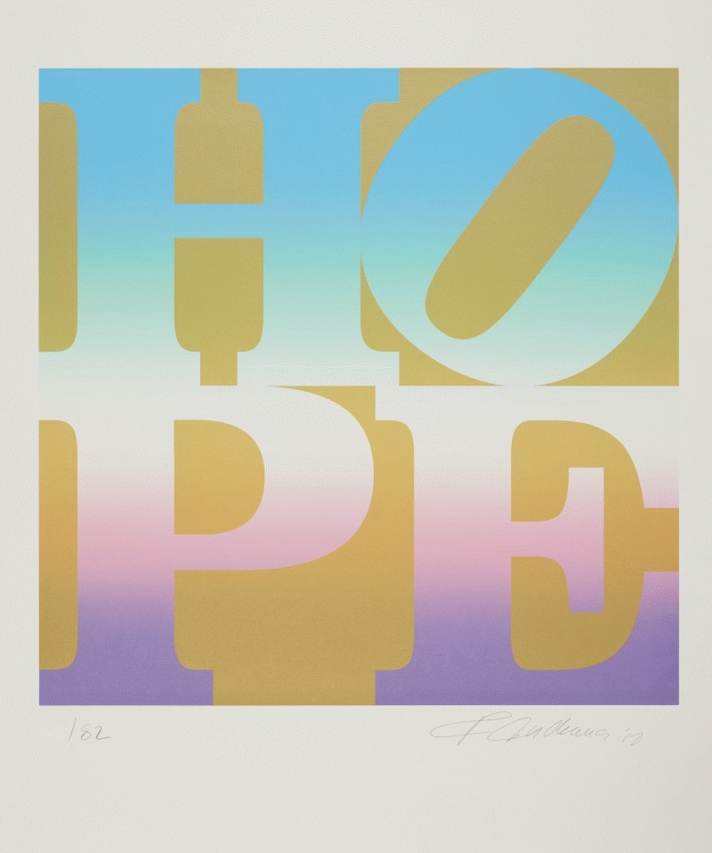 Robert Indiana – Four Seasons of Hope: Spring (Gold), 2012 – Zeefdruk