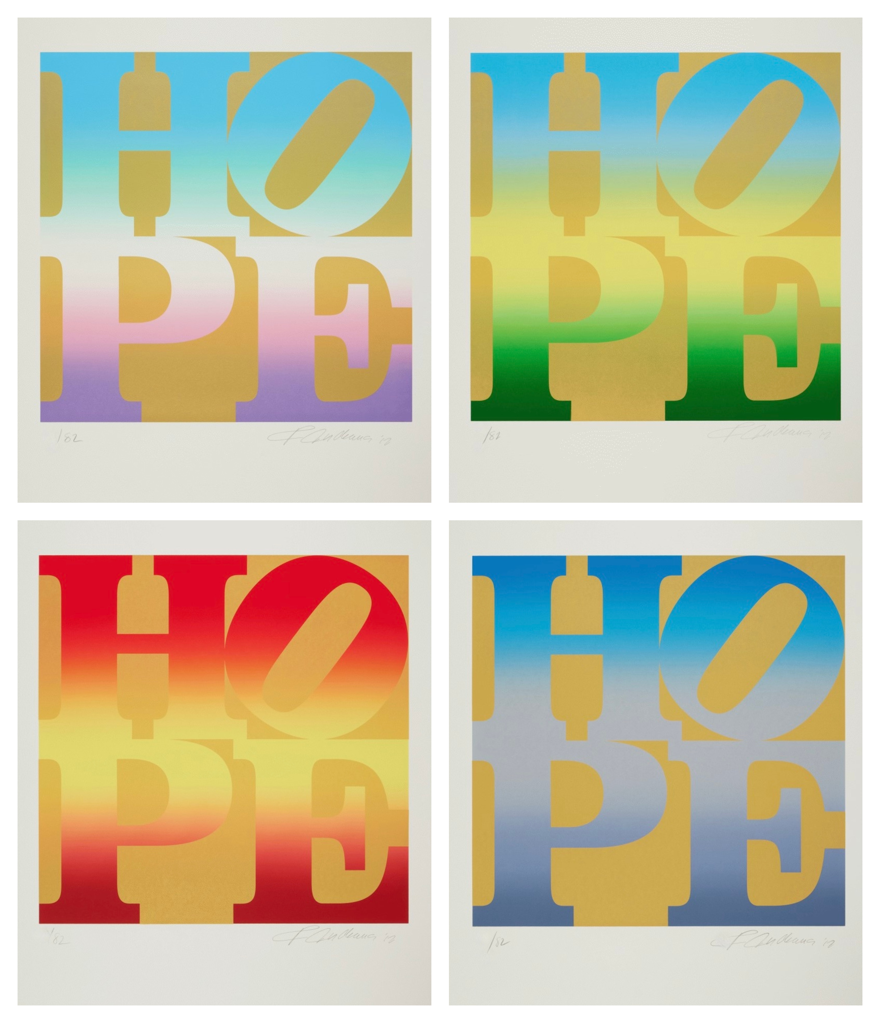 Robert Indiana – Four Seasons of Hope (Gold), 2012 – Zeefdruk