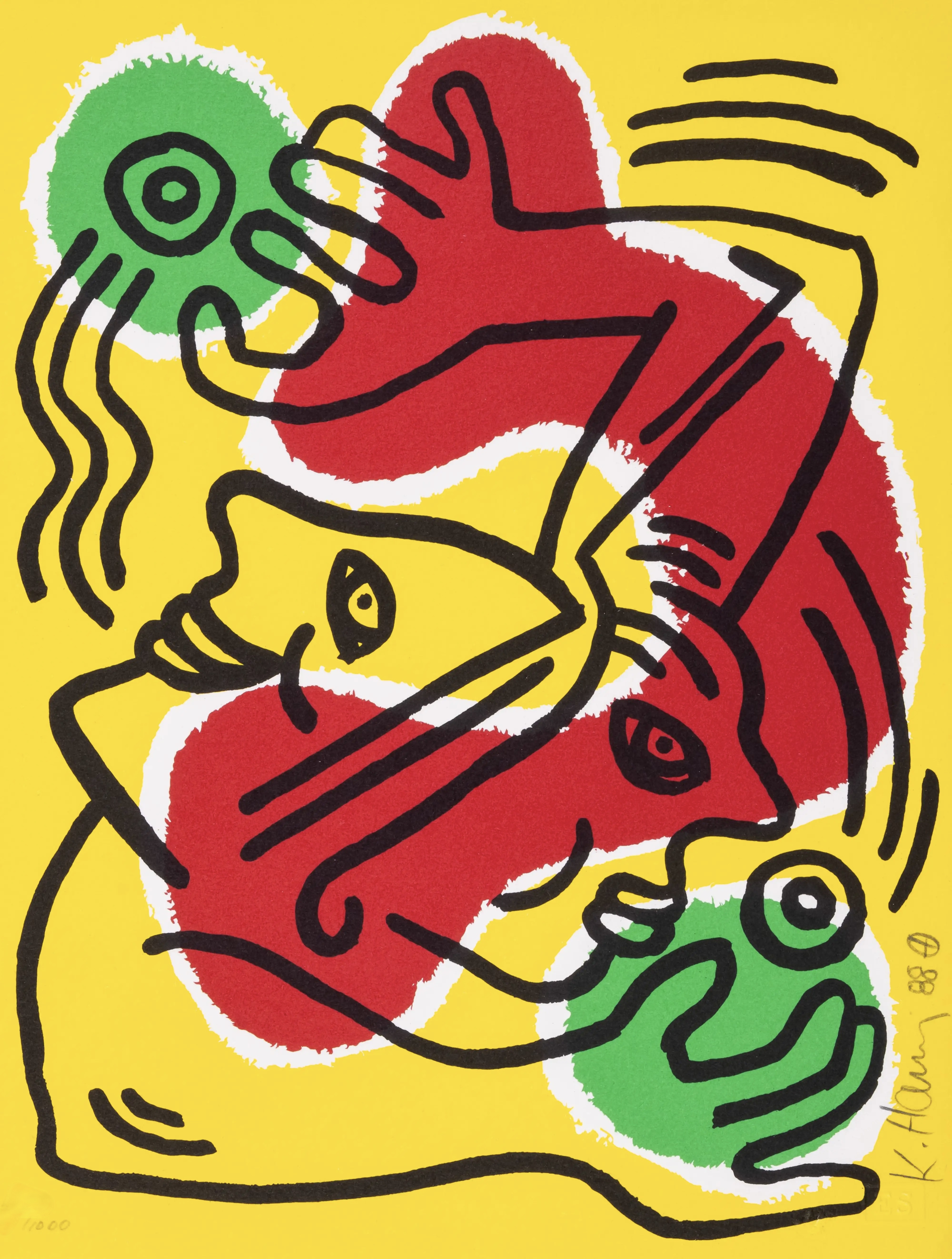 Keith Haring – International Volunteer Day, 1988 – Lithograph