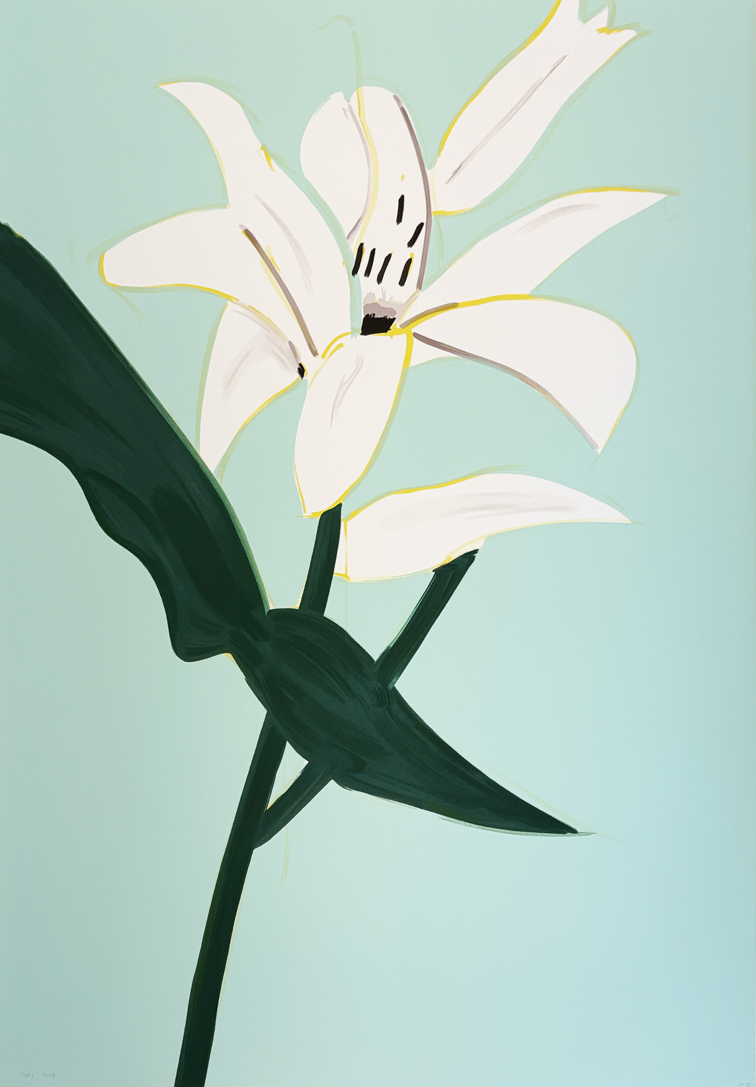 Alex Katz – White Lilies 2, 2025 – Siebdruck