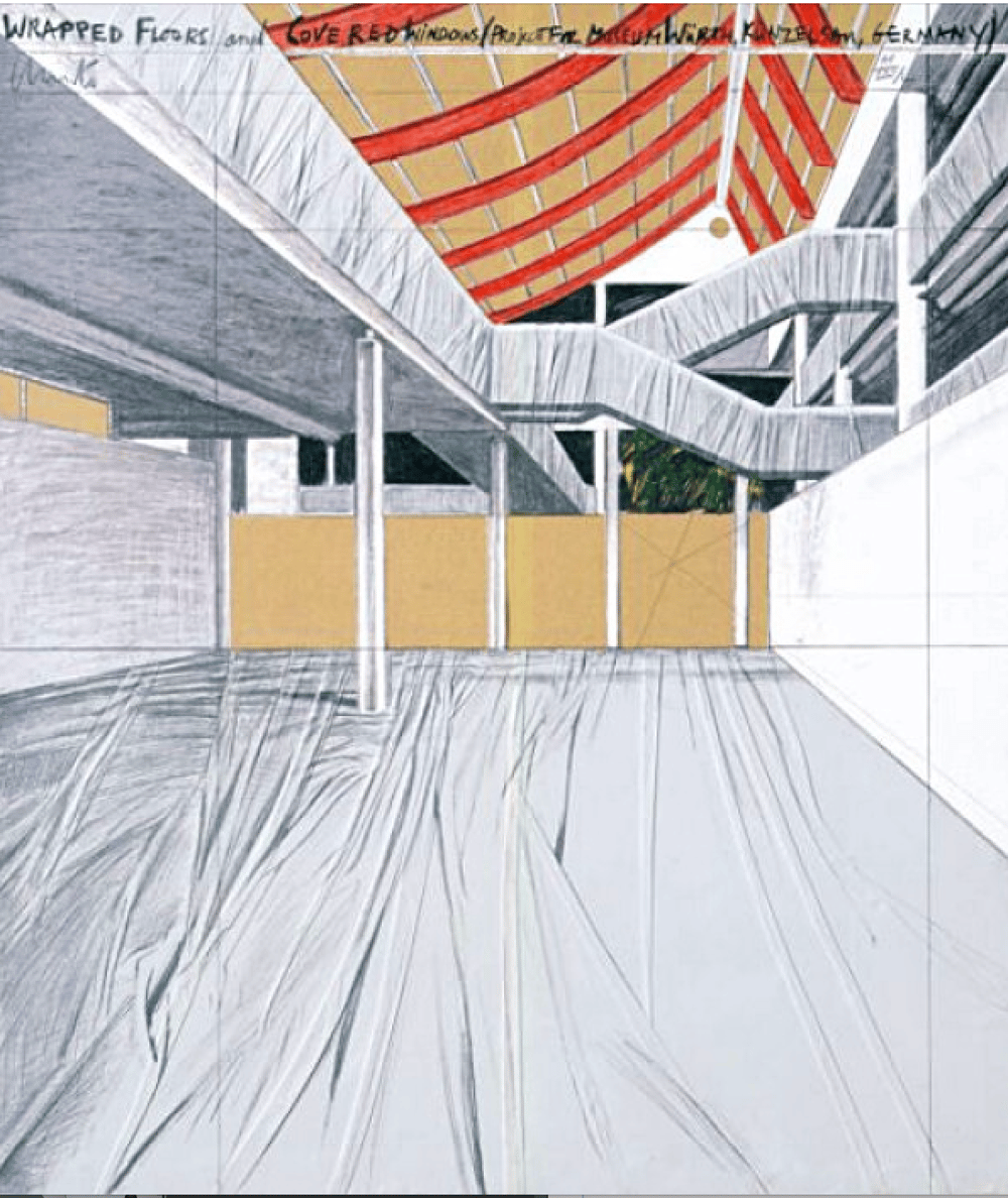 Christo, Javacheff | Wrapped Floors and Covered Windows, Museum Würth, 1994 — available on Composition Gallery
