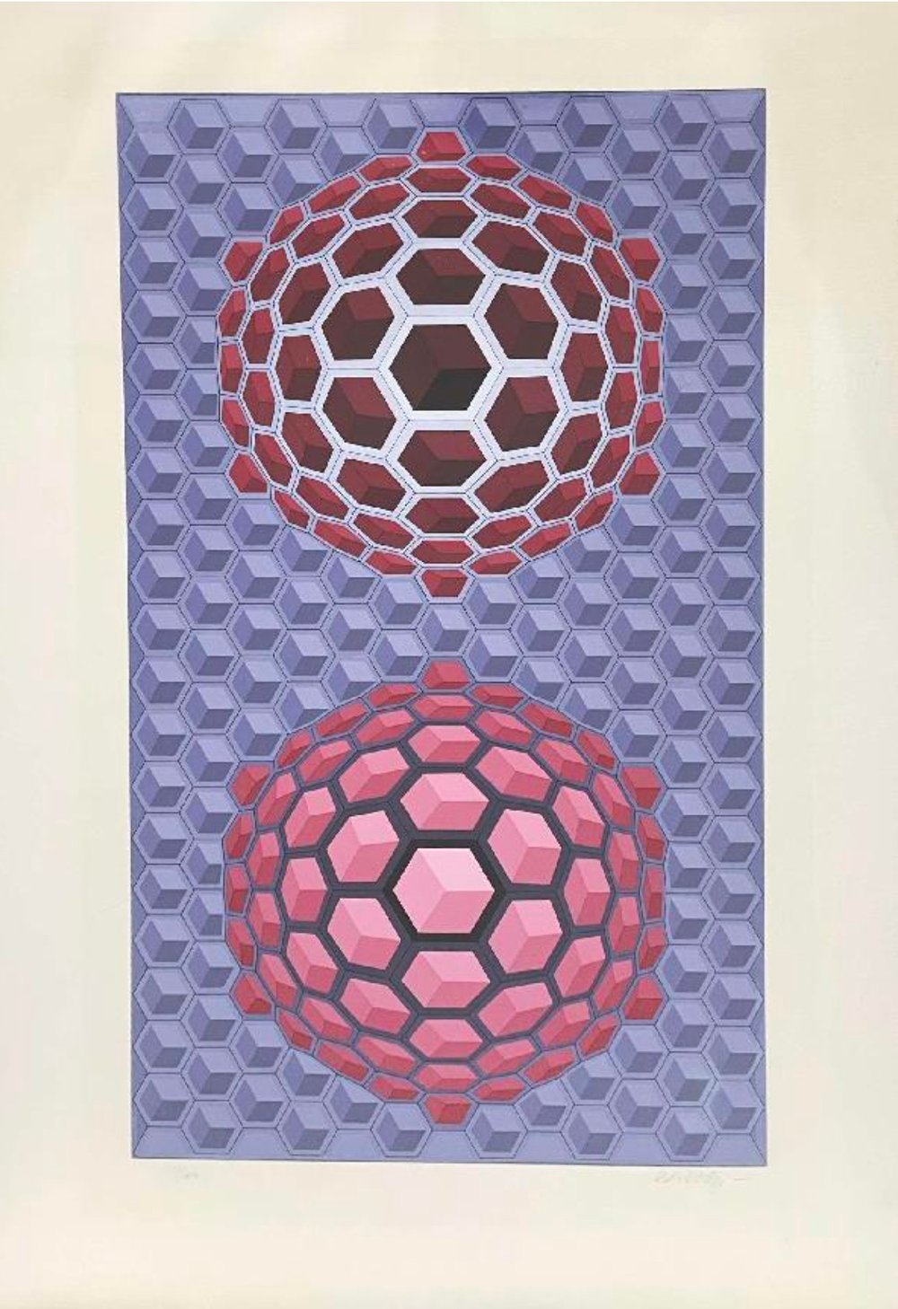 Vasarely, Victor | Purple long, 1977 — available on Composition Gallery