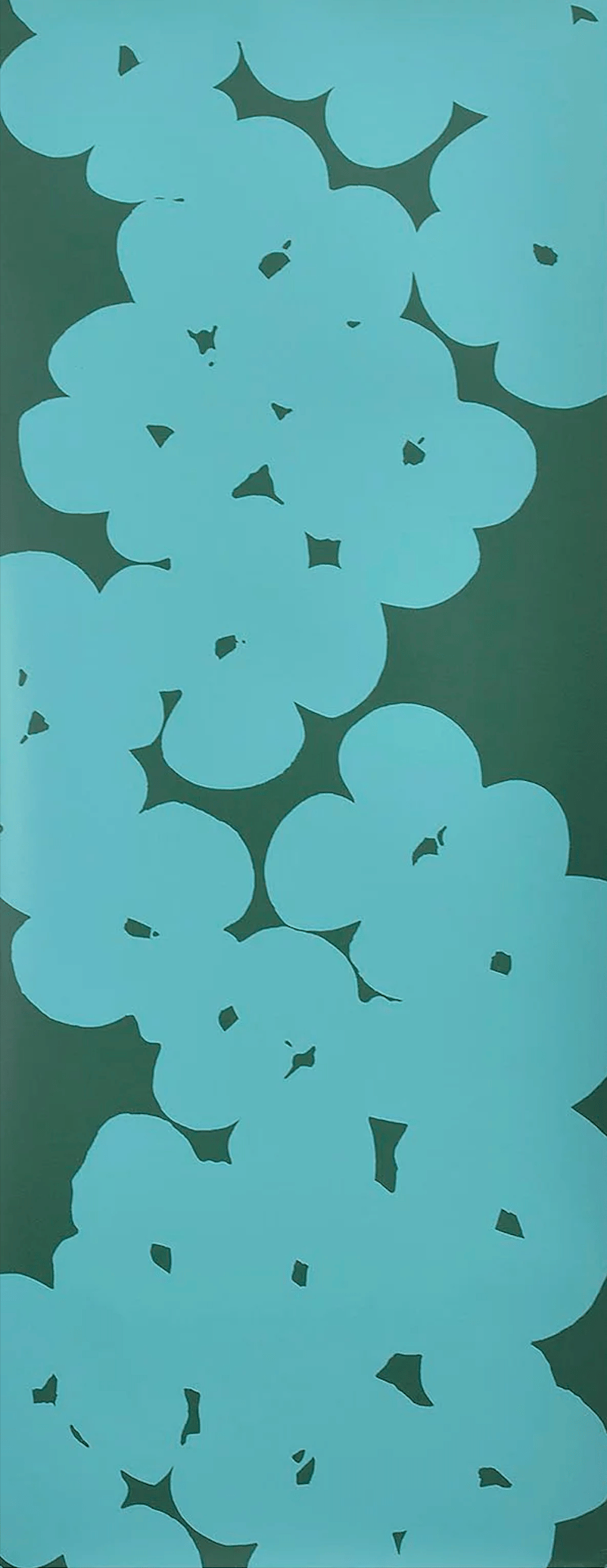 Sultan, Donald | Wallflowers (aqua on dark green), 2018 — available on Composition Gallery