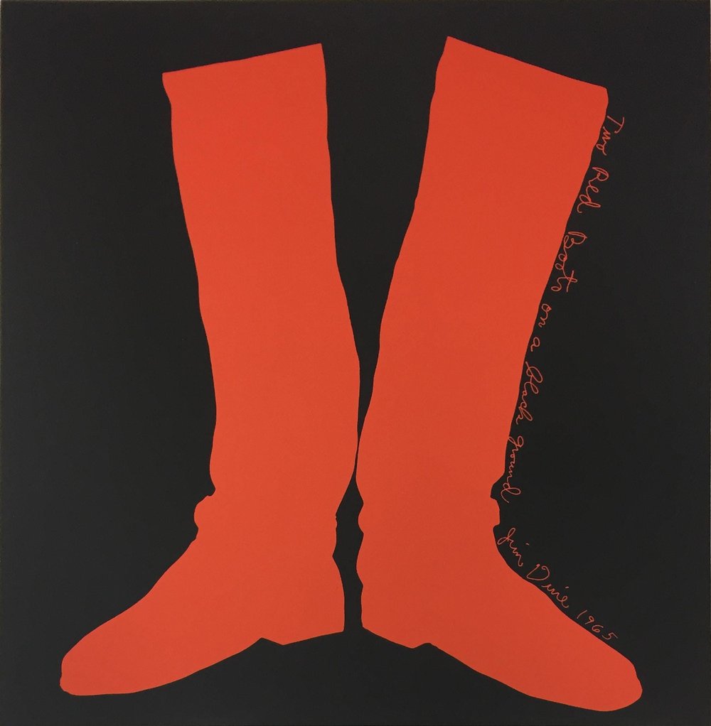 Dine, Jim | Two Red Boots on a Black Ground, 1968 — available on Composition Gallery