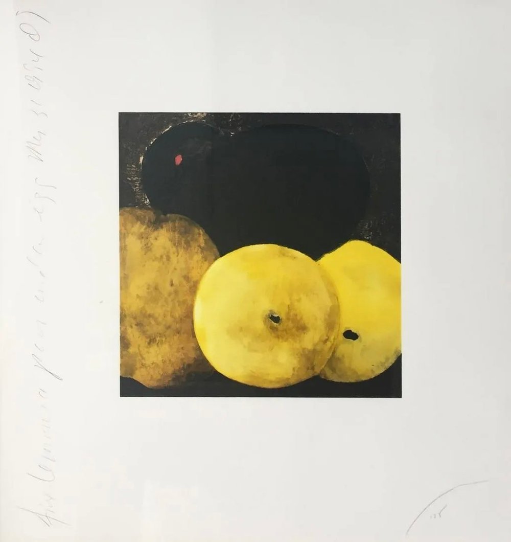 Sultan, Donald | Five Lemons a Pear and an Egg, 1994 — available on Composition Gallery
