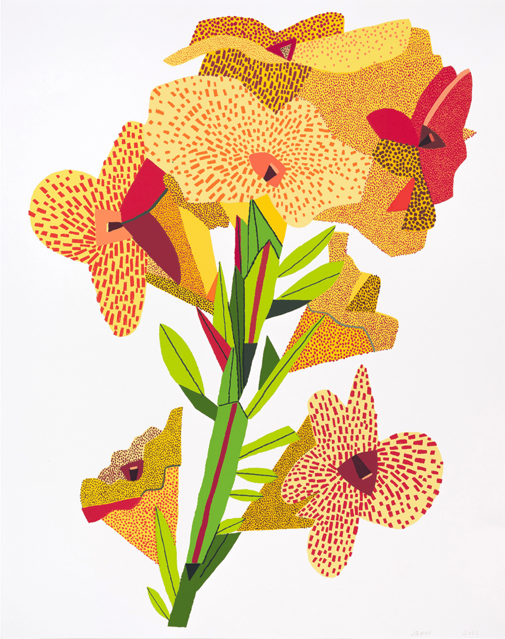 Wood, Jonas | Yellow Flower, 2022 — available on Composition Gallery