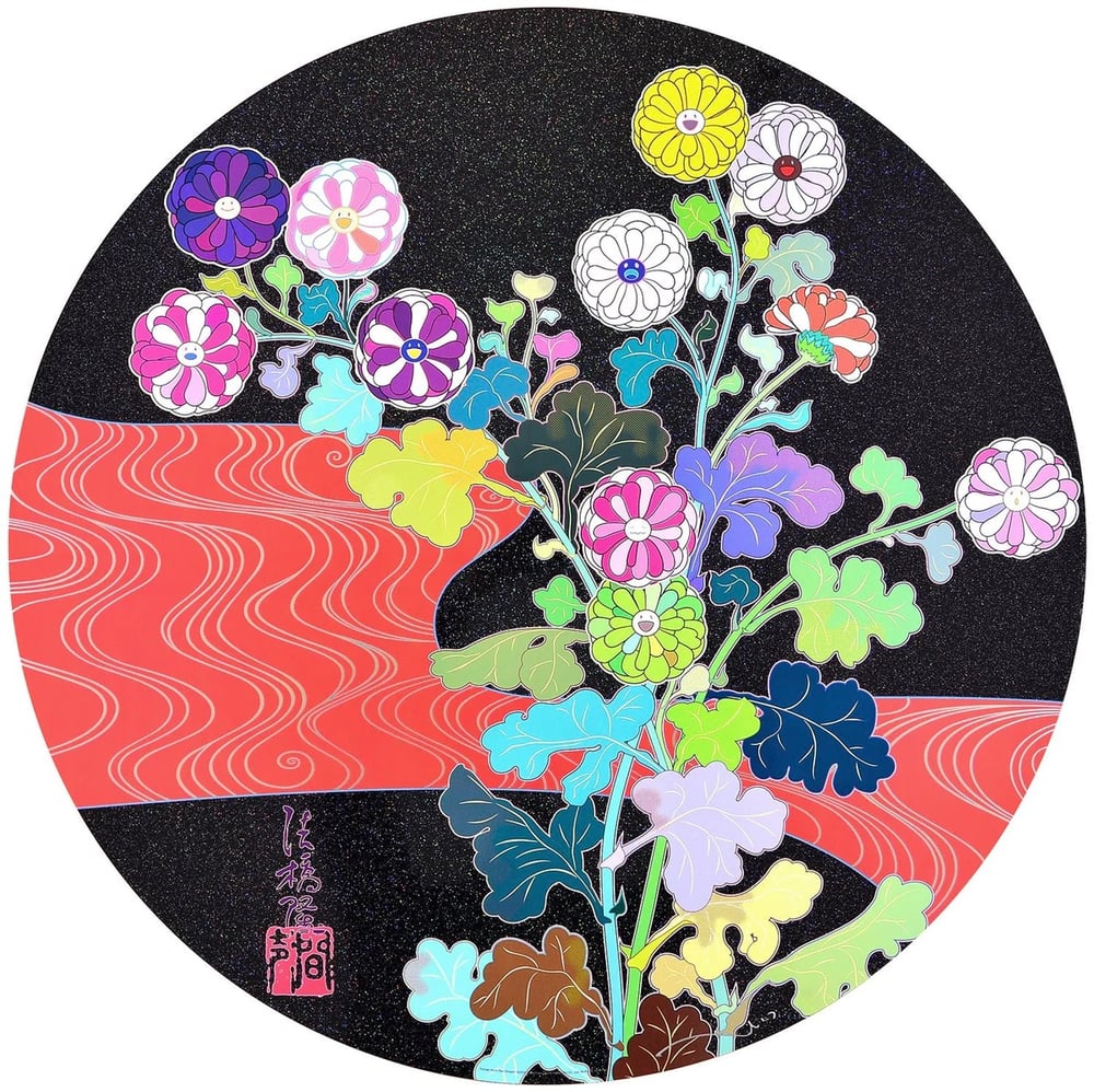 Murakami, Takashi | Kansei: Korin red stream, 2010 — available on Composition Gallery