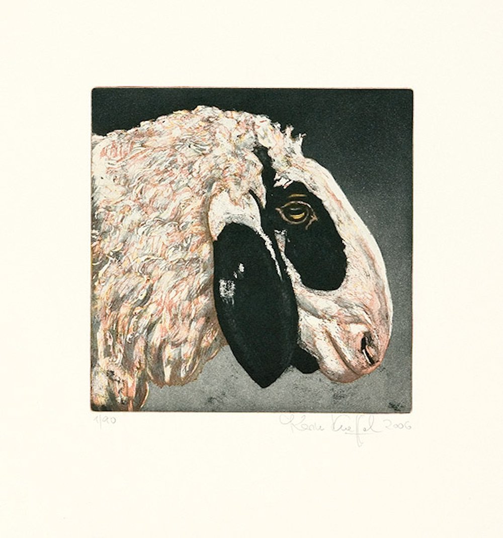 Kneffel, Karin | Tierköpfe - Schaf schwarz, 2005 — available on Composition Gallery