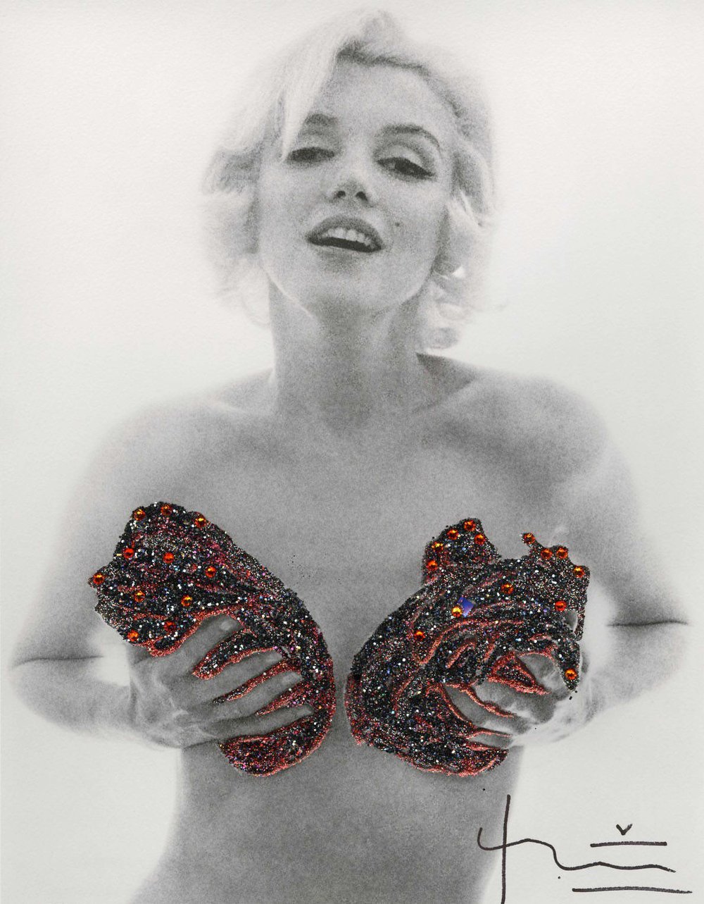Stern, Bert | Marilyn Red Classic Charcoal Roses, 2012 — available on Composition Gallery