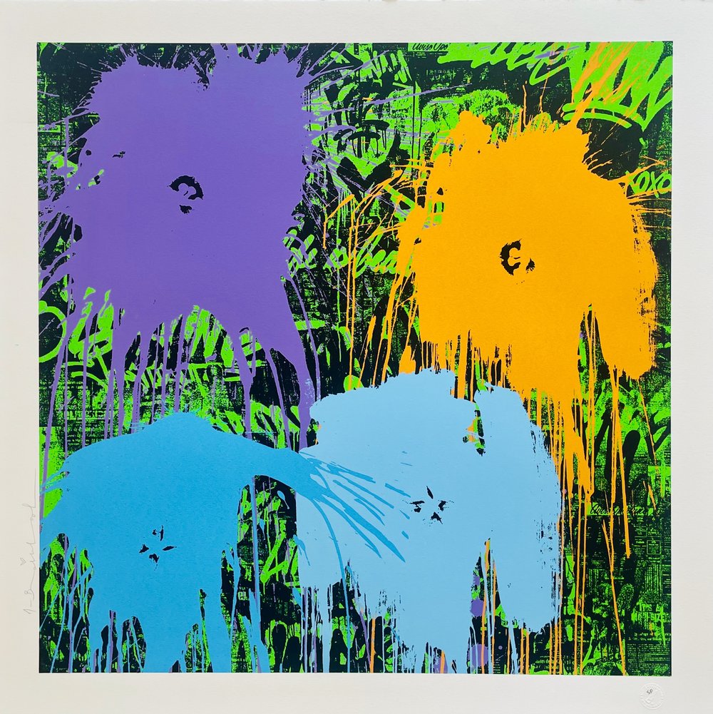 Mr. Brainwash | Flowarh$ (Variation Blue), 2021 — available on Composition Gallery