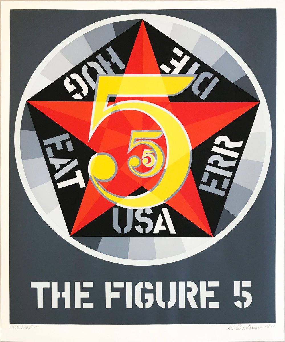 Indiana, Robert | Decade (The Figure 5), 1971 — available on Composition Gallery