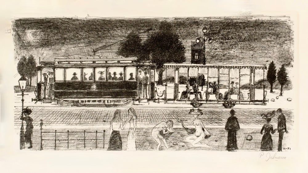 Delvaux, Paul | Le tramway, 1971 — available on Composition Gallery