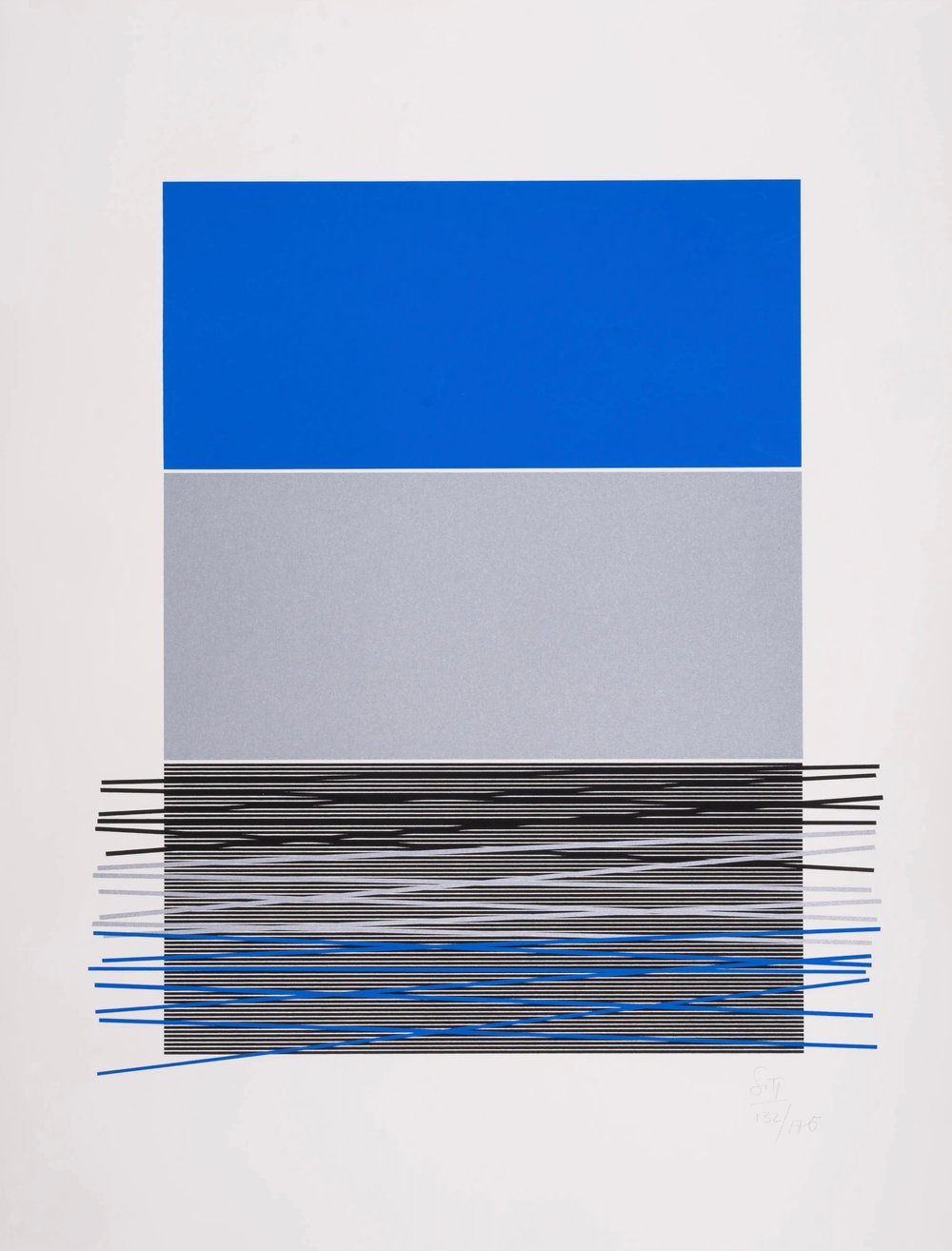 Soto, Rafael Jesus | Untitled (Blue Horizon Lines), 1976 — available on Composition Gallery