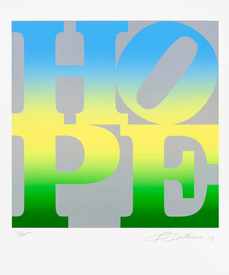 Indiana, Robert | Four Seasons of Hope: Summer (Silver), 2012 — available on Composition Gallery