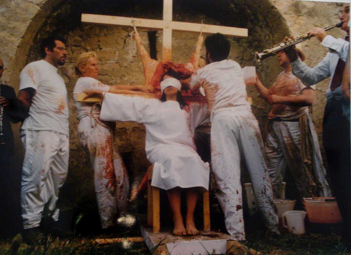 Hermann Nitsch - 96 Aktion – Giardini San Martino, Napoli, T, 1996 