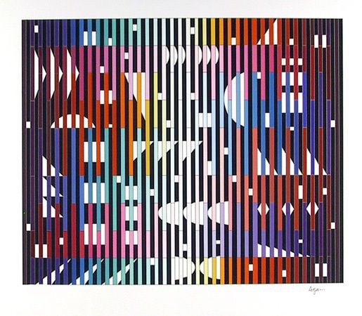 Artwork © Yaacov Agam  - Night rainbow (large), 1982