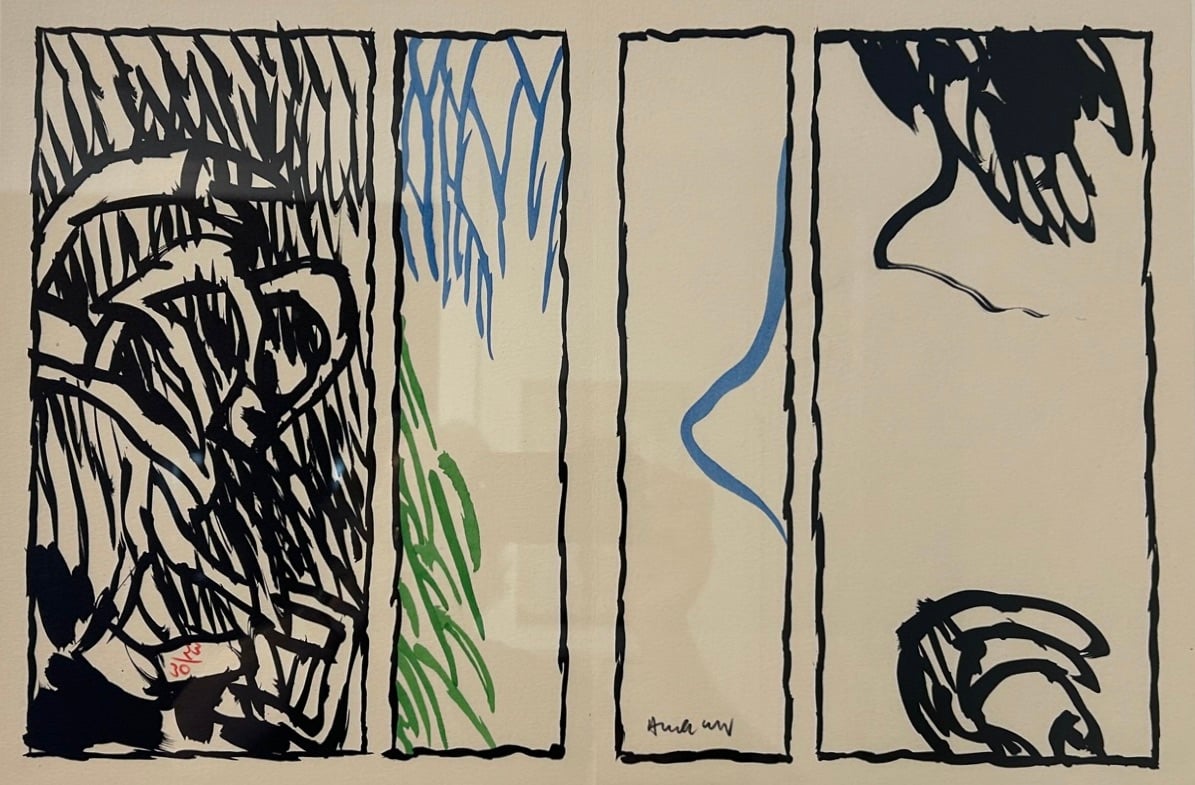 Artwork © Pierre Alechinsky - Vacillations (with Watercolor), 1979